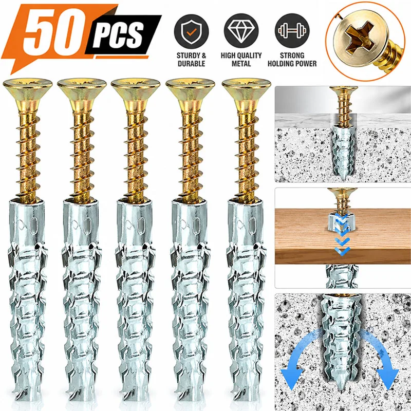 Woodworking Youtube Free - 50/10sets Metal Serrated Expansion Tube Self