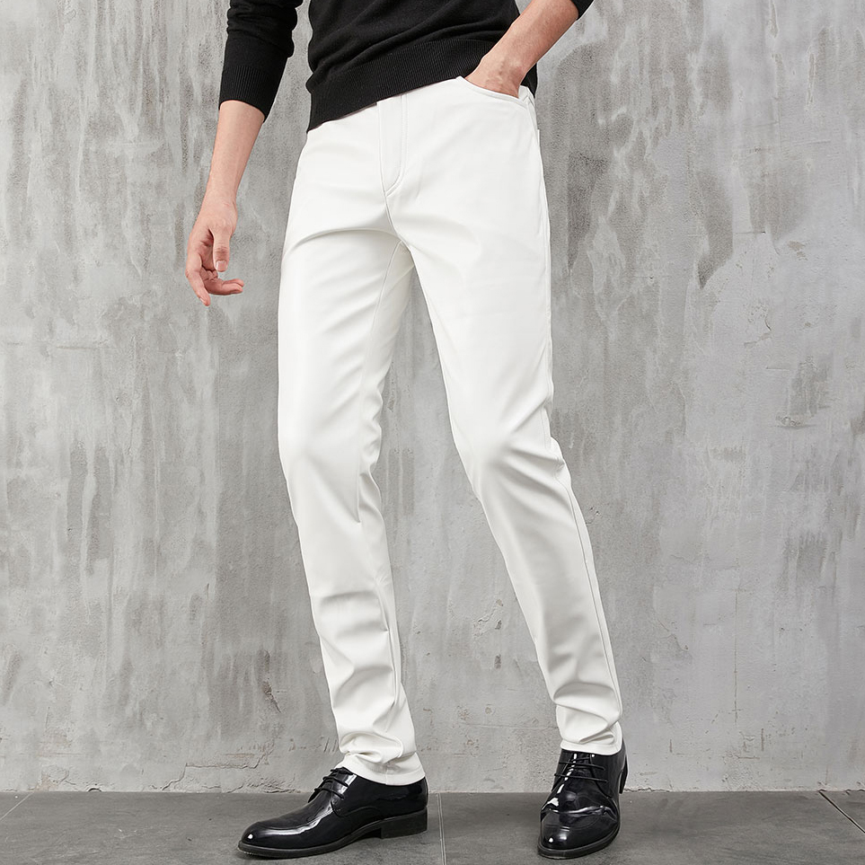 Woodworking Brand - Men's Leather Pants Skinny Fit Stretch
