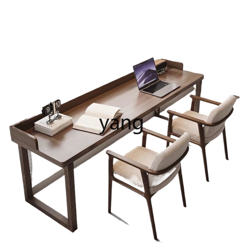 Woodworking Desk Chair - yjq simple all solid wood double