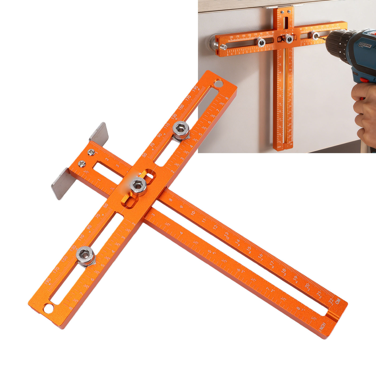 Woodworking Hardware - Cabinet Handle Drill Guide Metric Imperial