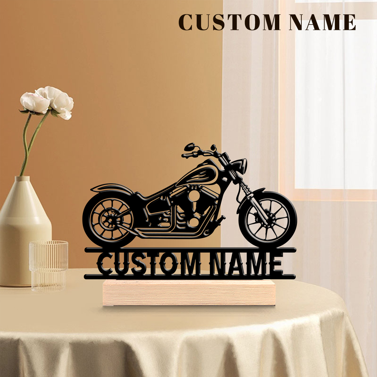 Woodworking Laser - 1Pc Csutom Name Road Motorbike Wooden