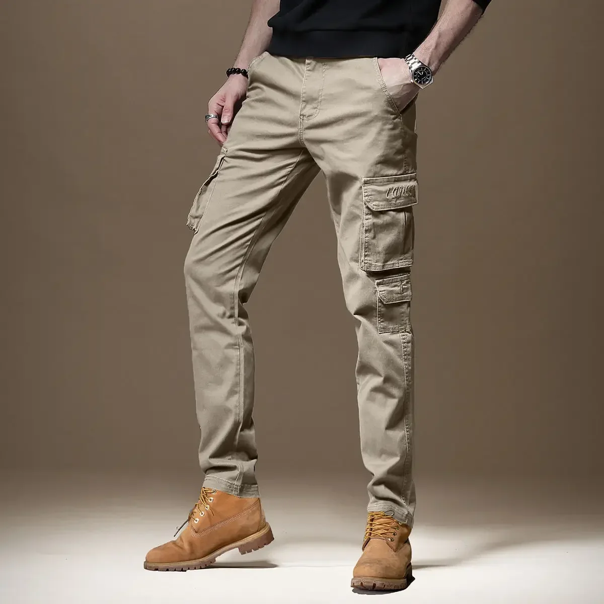 Trousers Man Black Slim Cargo  - Woodworking Brand 리뷰 및 가격