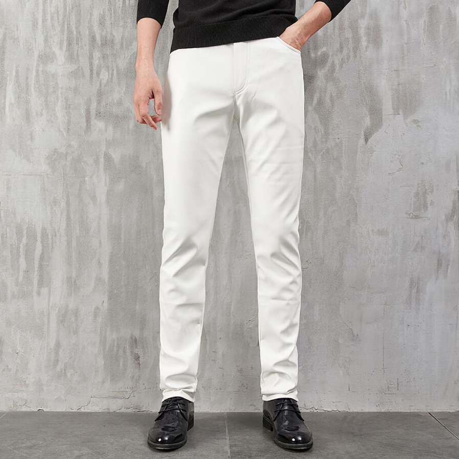 Men's Leather Pants Skinny Fit - Woodworking Brand 리뷰 및 가격