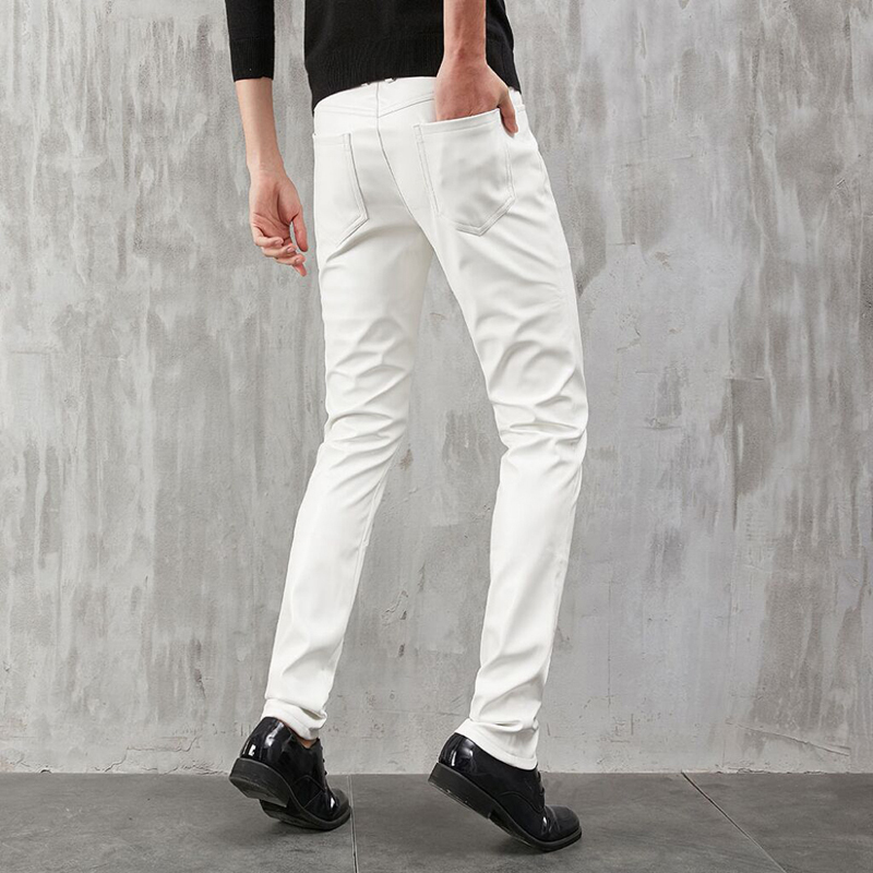 Men's Leather Pants Skinny Fit - Woodworking Brand 리뷰 및 가격