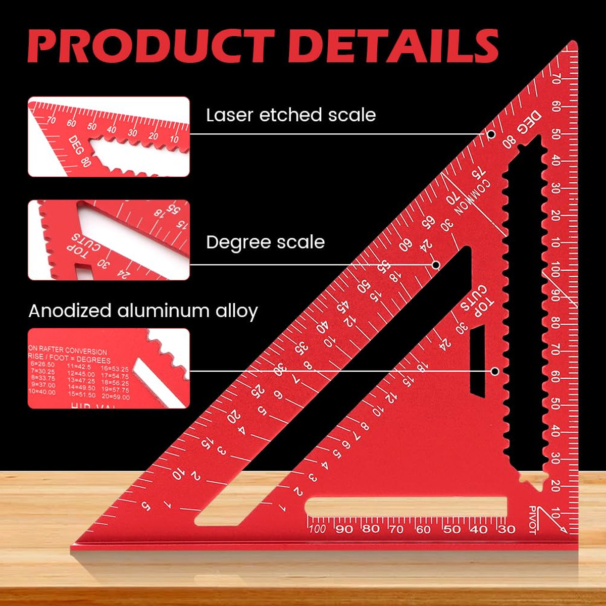 Aluminum Alloy Speed Square Hi - Woodworking Ruler 리뷰 및 가격