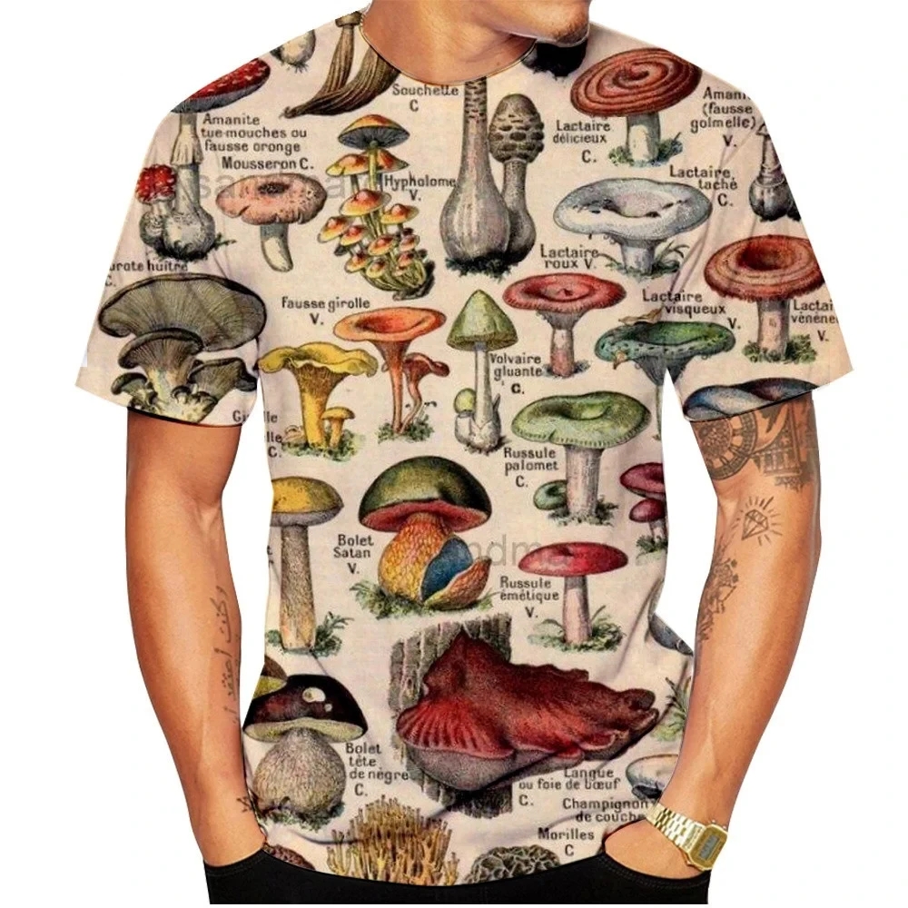 Men T-shirt Retro Mushroom Tee - Woodworking Brand 리뷰 및 가격
