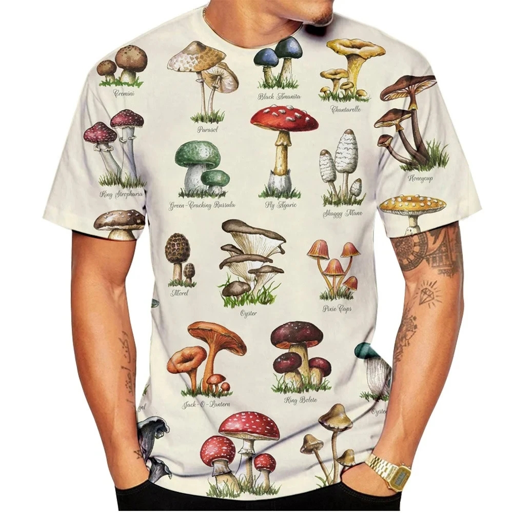 Men T-shirt Retro Mushroom Tee - Woodworking Brand 리뷰 및 가격