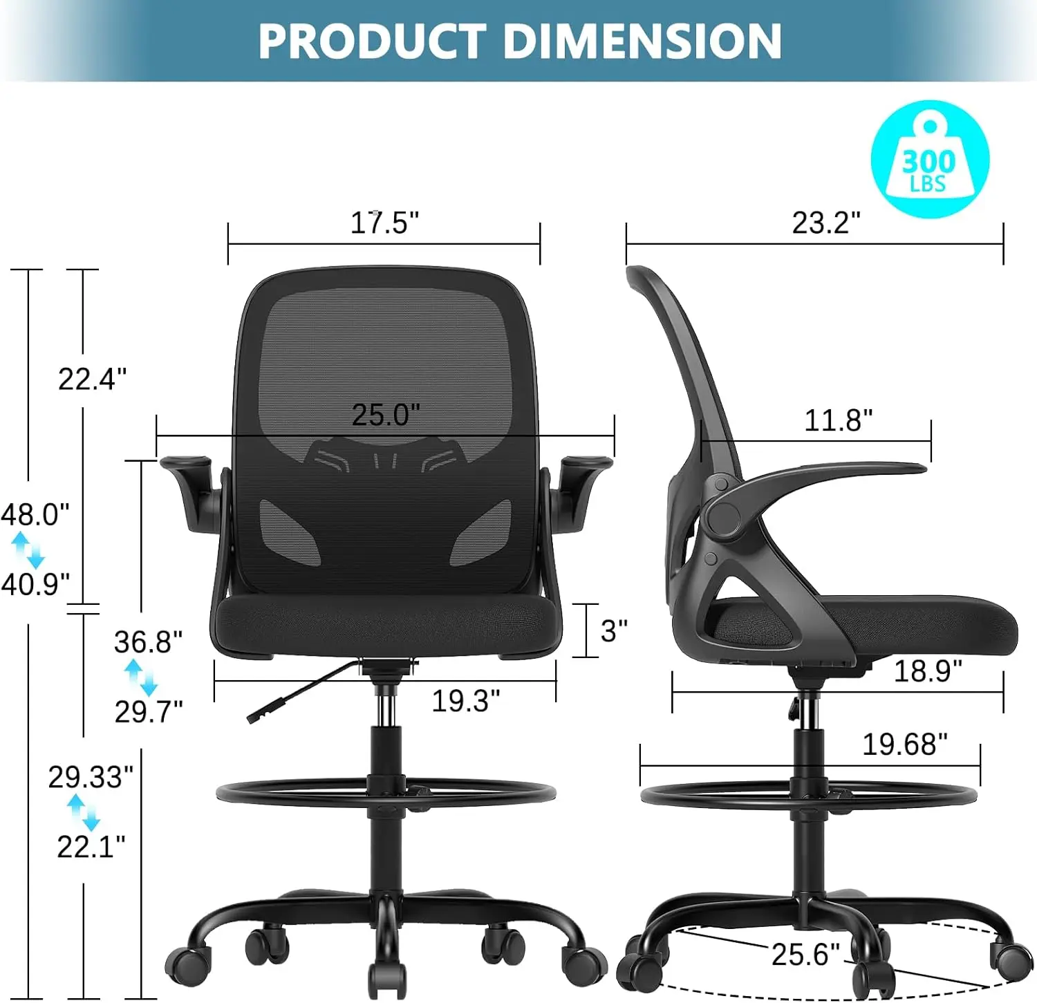 Tall Drafting Chair with Footr - Woodworking Desk Chair 리뷰 및 가격